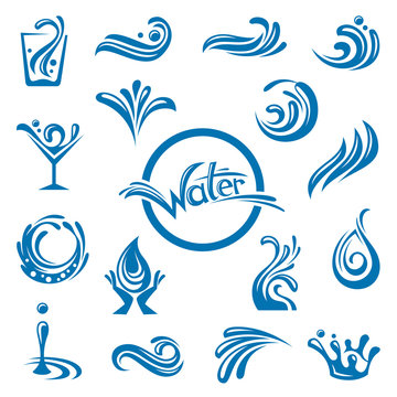 set of abstract waters designs