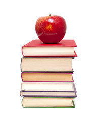 apple on stack of books