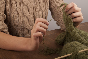 process of knitting