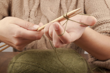 process of knitting