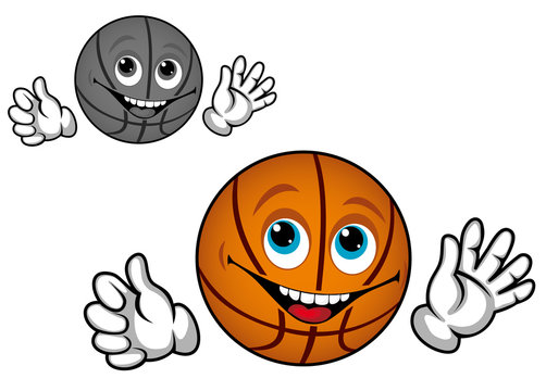 Smiling basketball ball