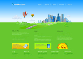Skyscrapers cityscape business website template