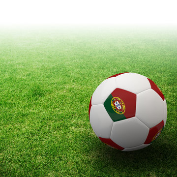 Portugal flag on 3d Football