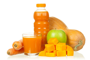 Carrot, pumpkin and apple juice