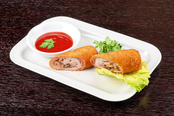rolls from pork meat