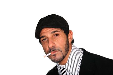 Man smoking cigarette