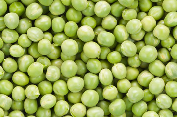 Full of fresh green peas