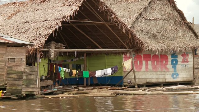 Slums At Amazon River, Peru