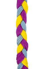 Color threads in a form of braid