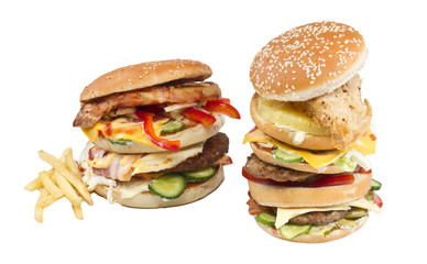 hamburger isolated on white