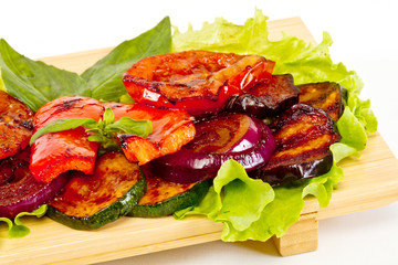 Delicious grilled vegetable isolated on white background