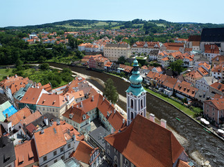 Obraz premium View of Cesky Krumlov and St. Jost Church