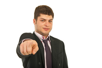 Business man pointing to you