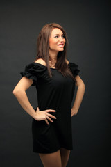 beautiful long hair brunette woman portrait