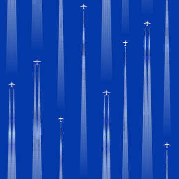 seamless plane high up in sky white silhouette