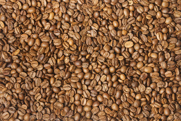 Coloured coffee texture. Coffee beans closeup