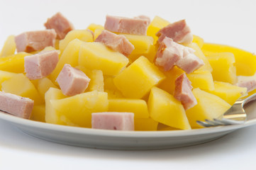boiled potatoes with bacon