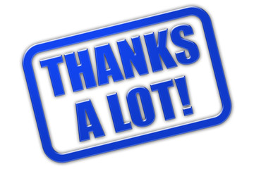 Stempel blau glas THANKS A LOT!