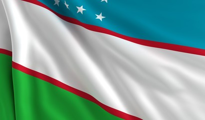 Obraz premium Flag of Uzbekistan,