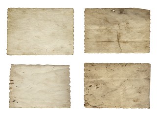 High resolution old paper set isolated