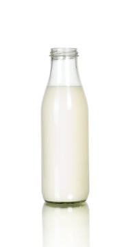 Milk bottle Isolated on white background