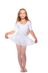 Little ballet dancer isolated on a white background - 39302030