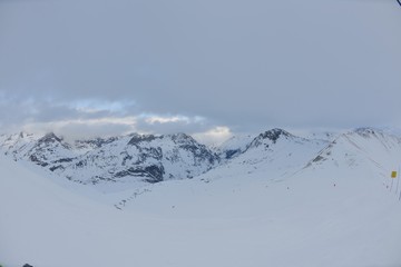 High mountains under snow in the winter