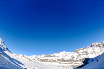 High mountains under snow in the winter