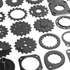 3d render of industrial parts