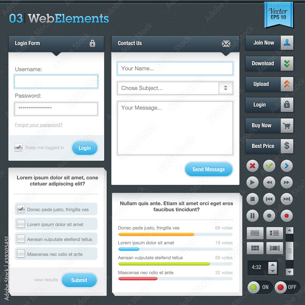 Poster website forms and buttons