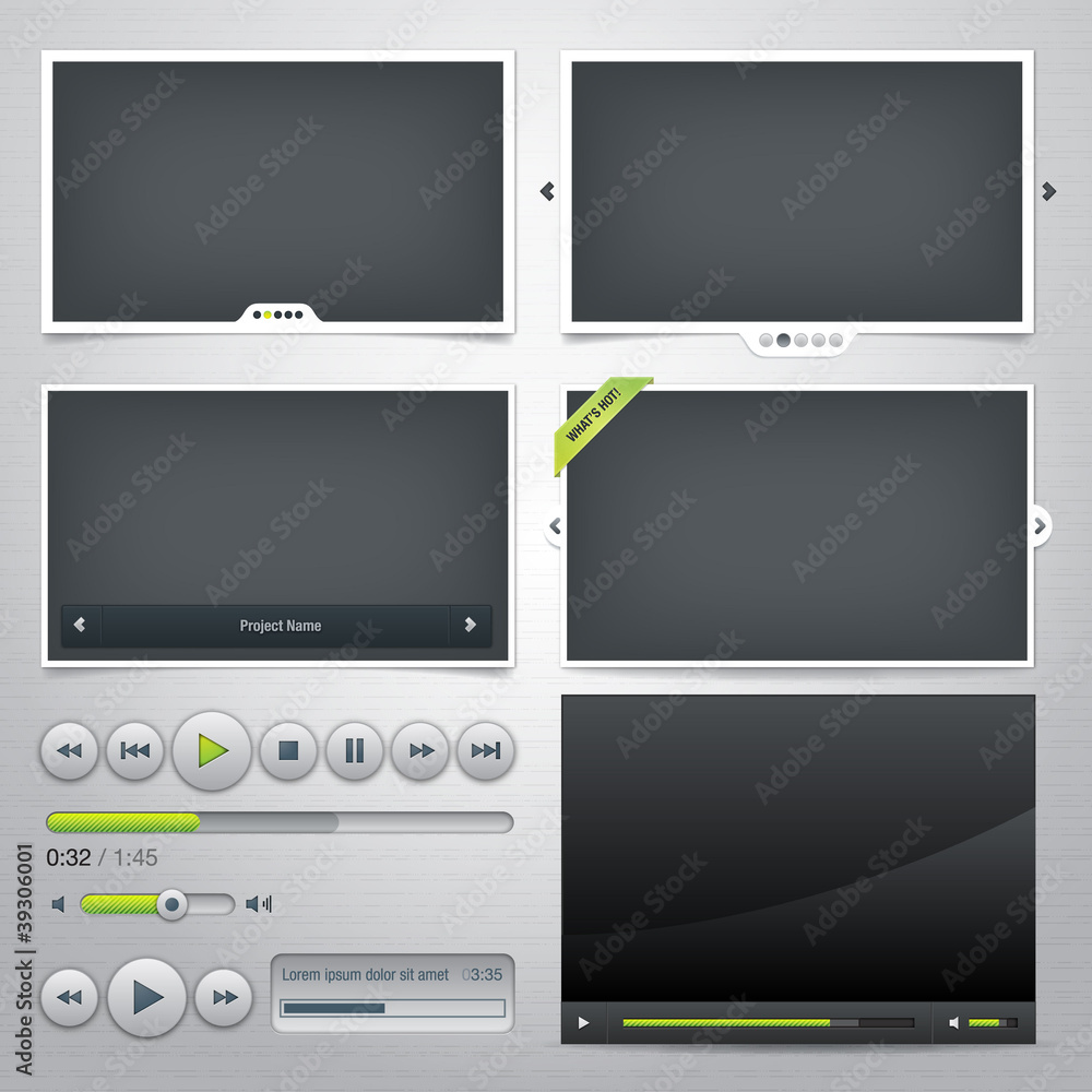 Canvas Prints set of web frames and elements