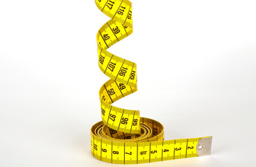 yellow measuretape in centimeters