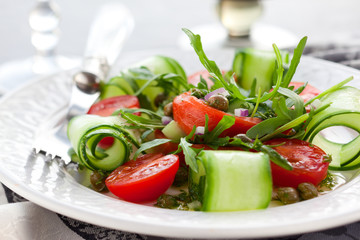 Salmon and vegetables  salad