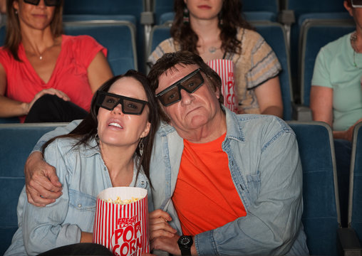 Couple Watching 3D Movie