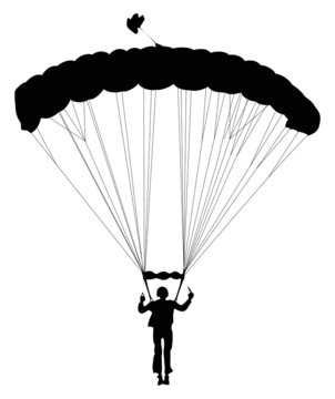 Vector skydiver silhouette