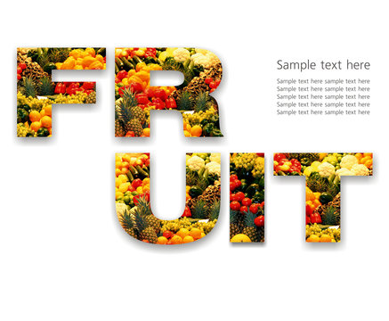 Letters from vegetables and fruits