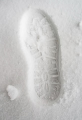 footprint in snow