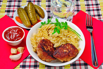 Pasta with meatballs