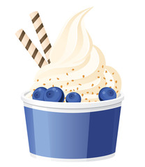 Frozen yogurt with blueberries - 39314444