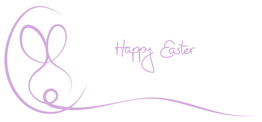 Easter Card Bunny "Happy Easter" Purple
