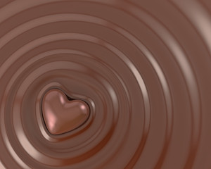 Fototapeta na wymiar Shiny chocolate heart