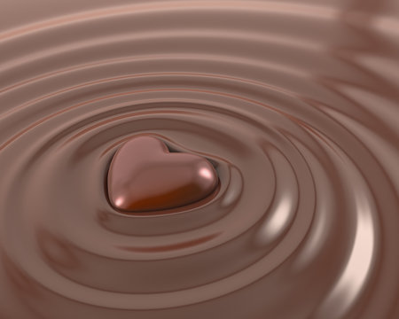 Shiny chocolate heart