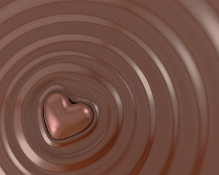 Shiny chocolate heart