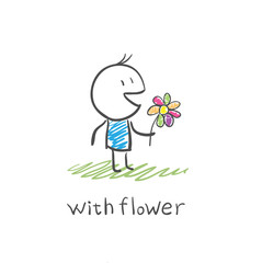 boy with a flower
