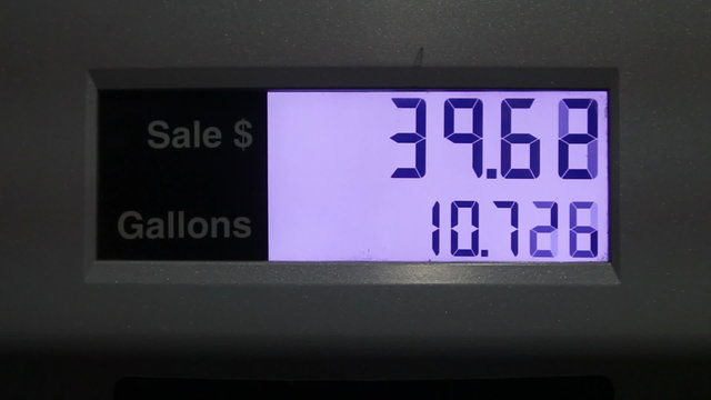Gas price changing fast, night shot