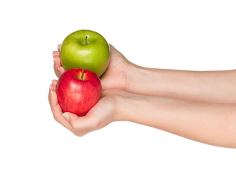 Hand with apple