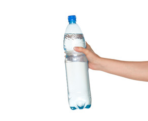 Hand with bottle of water