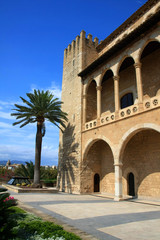Fototapeta na wymiar Almudaina palace in Palma de Mallorca,Majorca island from Spain