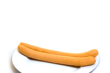 Klassische Bockwurst auf Teller