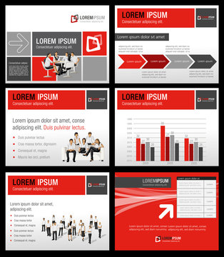 Red And Gray Template With Business People